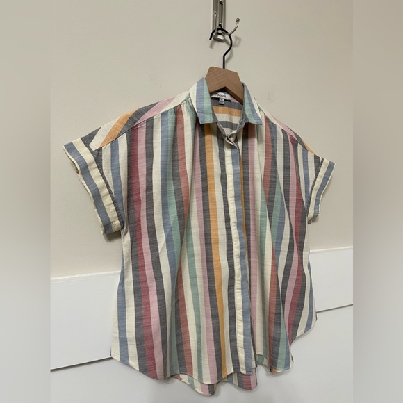Madewell Multi-Color Hilltop Stripe Button-Up Top Size XS - Picture 4 of 9